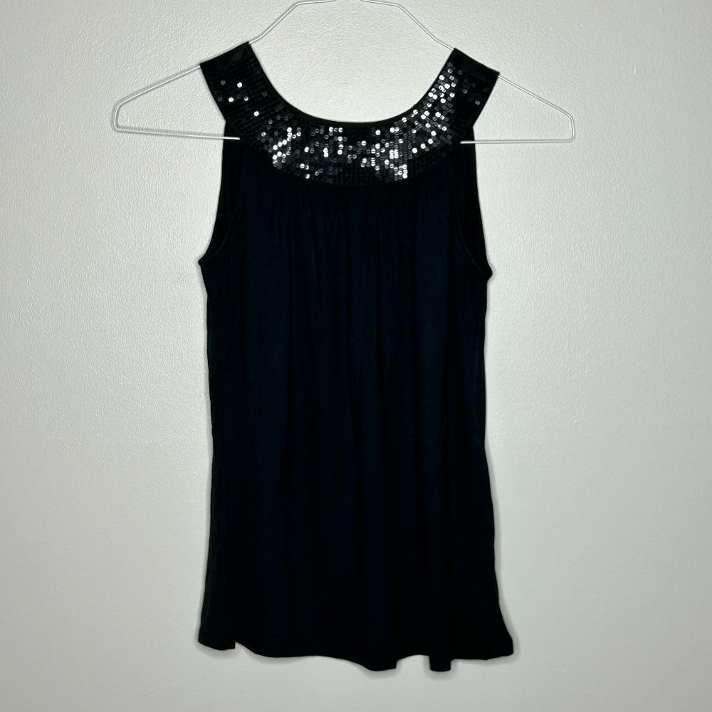 Express Tank Top with Sequined Neckline